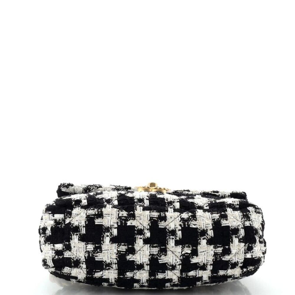 Chanel 19 Flap Bag Quilted Houndstooth Tweed and Ribbon Medium Black - Picture 5 of 9